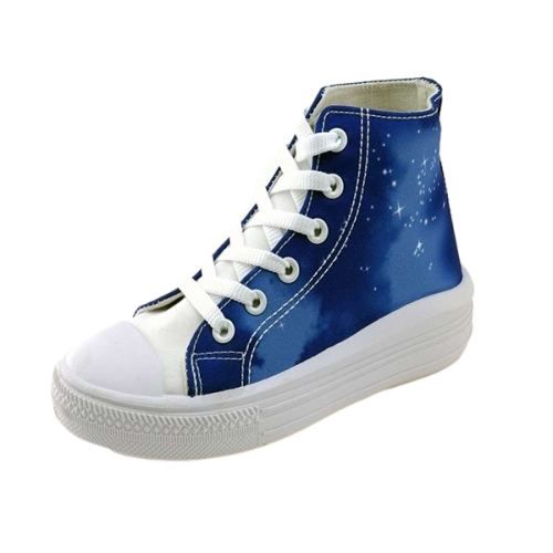 High top canvas shoes for children's landscape painting