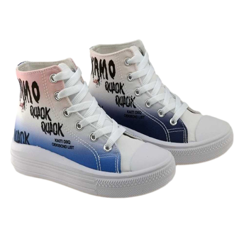 Children's gradient high top canvas shoes